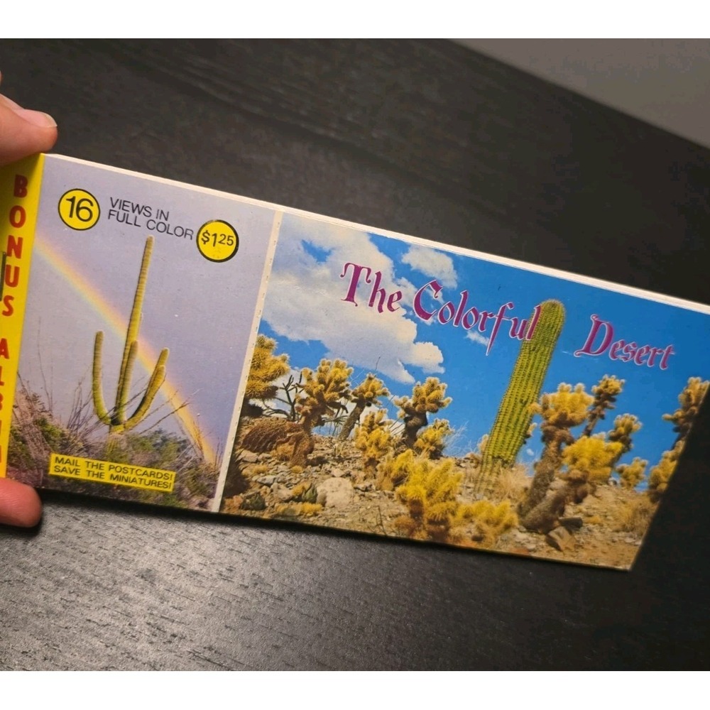 Vtg Petley The Colorful Desert Plastichrome Postcard Booklet 16 Views Unused AZ